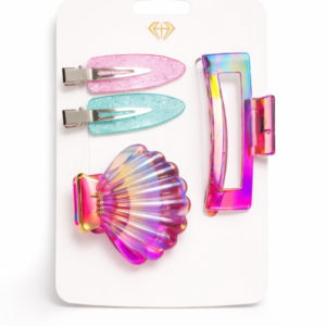 Kit de Presilhas de Cabelo Coloridas com 4 Peças