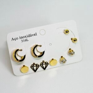 Kit brincos aço inox 1