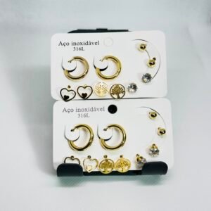 Kit brincos aço inox 2