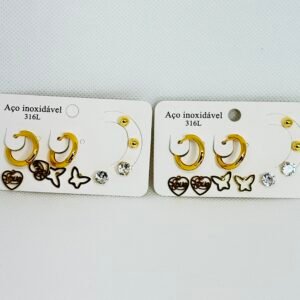 Kit  brincos inox 6