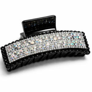 Piranha de Cabelo Preta com Strass