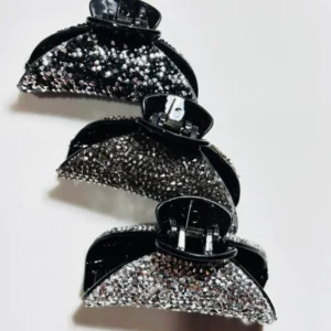 Piranha de Cabelo Luxo Full Strass Cristal Cravejada - Modelo Arqueado