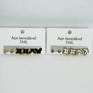 Kit Brincos Aço Inoxidável 14