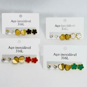 Kit Brincos Aço Inoxidável 10
