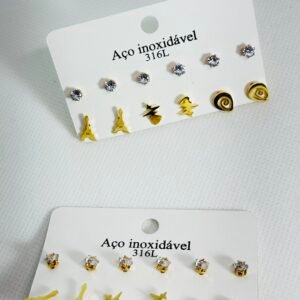 Kit Aço Inoxidável Dourado