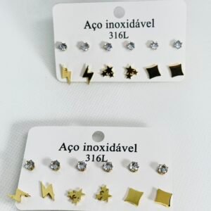 Kit Aço Inoxidável dourado