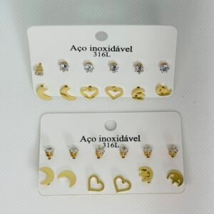 Kit Aço Inoxidável dourado