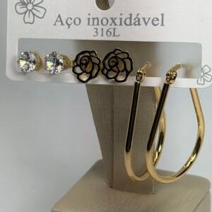 Kit Aço Inox Brincos 62